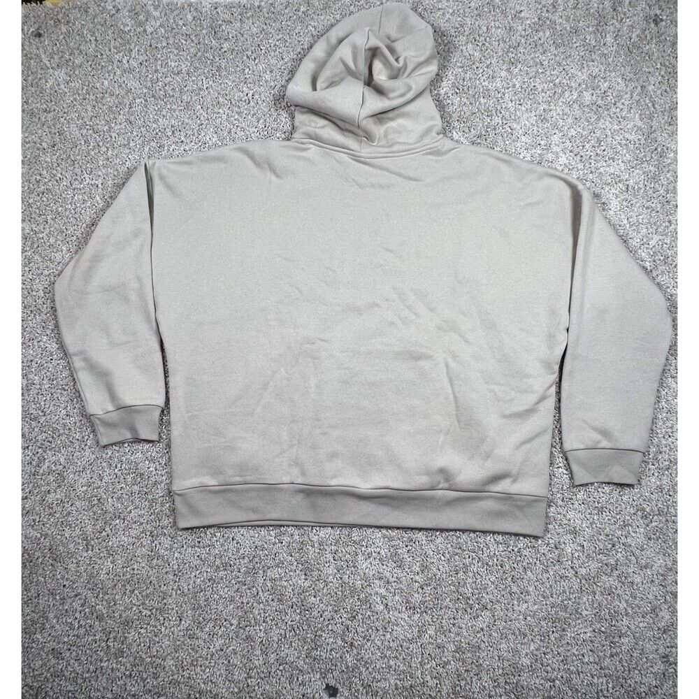 Adidas Floral Logo Hoodie 2XL Light Beige Fleece Pullover NWT - Picture 5 of 8